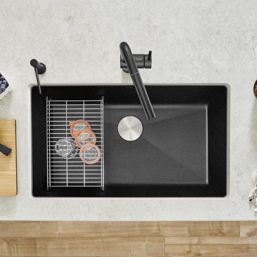 BLANCO Anthracite 32 x 19 in. No Hole Composite Single Bowl Undermount Kitchen Sink 