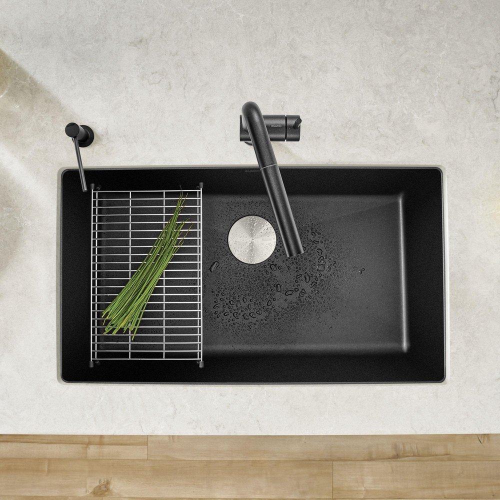 BLANCO Anthracite 32 x 19 in. No Hole Composite Single Bowl Undermount Kitchen Sink 