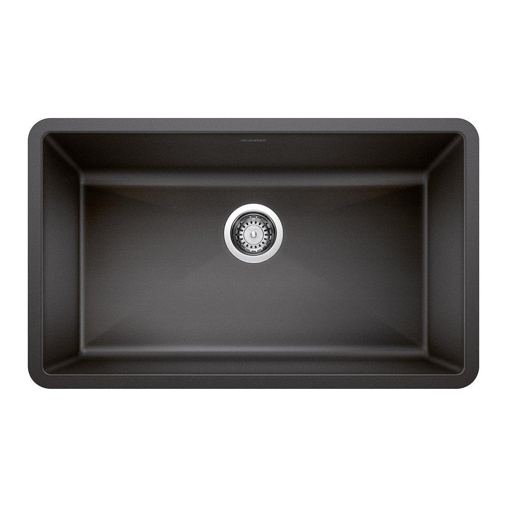 BLANCO Anthracite 32 x 19 in. No Hole Composite Single Bowl Undermount Kitchen Sink 