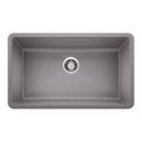 32 x 19 in. No Hole Granite Composite Single Bowl Undermount Kitchen Sink in Metallic Grey