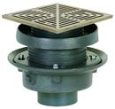 Sioux Chief No-Hub Adjustable Flashing Drain with Nickel Bronze Square Ring and Strainer and 6-1/2 in. Top 