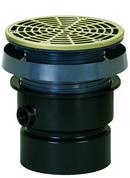 4 in. ABS Floor Drain with Nickel Bronze Round Ring and Strainer