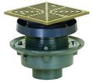 Sioux Chief No Hub Cast Iron Floor Drain Assembly with Square Nickel Bronze Grate 