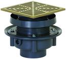 Sioux Chief Hub PVC Floor Drain Assembly with 6-1/2 in. Square Nickel Bronze Grate and Ring and Strainer 