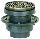 4 in. No-Hub Adjustable Flashing Drain with Round Nickel Bronze Ring and Strainer