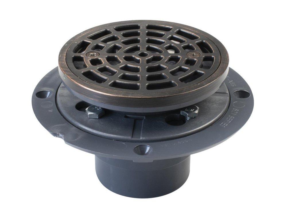 Sioux Chief Grey Inside Caulk Plastic Oil Rubbed Bronze Shower Drain 