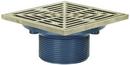 2 in. MIPT Floor Drain with 4-1/2 in. Square Nickel Bronze Ring and Strainer