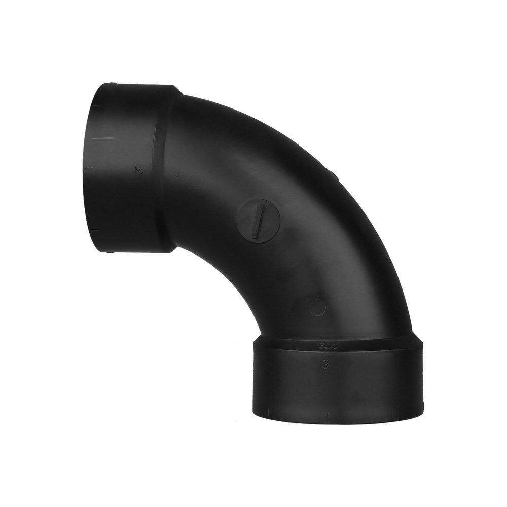 Black ABS DWV Long Turn 90° Elbow 