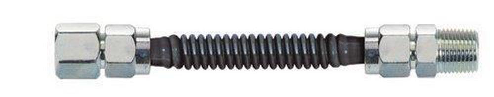BrassCraft Stainless Steel/Black 3/8 in. FIP x MIP Gas Appliance Connector in Stainless Steel/Black 
