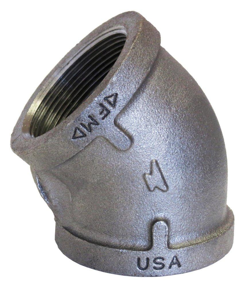 Threaded 150# Black Malleable Iron 45 Degree Elbow 