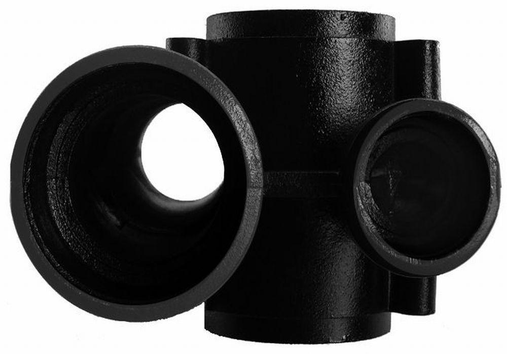 Black Spigot x Hub x Threaded Cast Iron Double Starter Fitting 