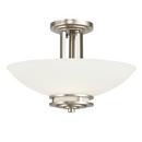 Kichler Lighting Brushed Nickel 10 x 15 in. 60W 2-Light Medium Semi-Flush Mount Ceiling Fixture 