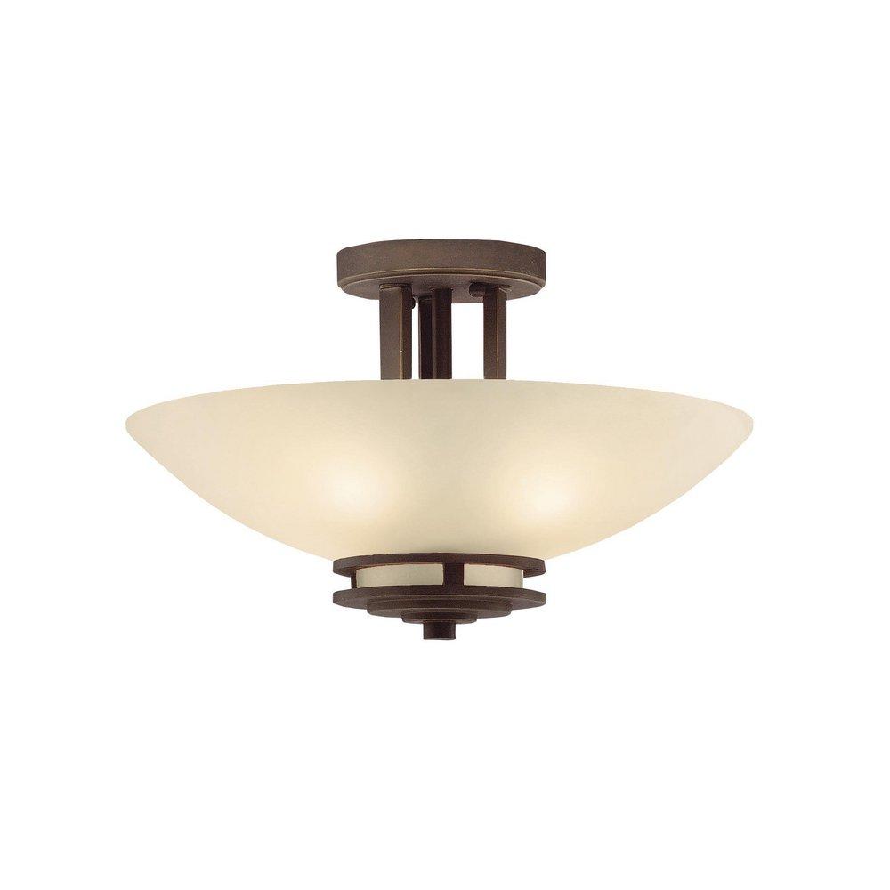 Kichler Lighting Olde Bronze 10 x 15 in. 60W 2-Light Medium Semi-Flush Mount Ceiling Fixture 