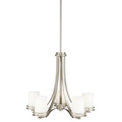 100 W 5-Light Medium Chandelier in Brushed Nickel