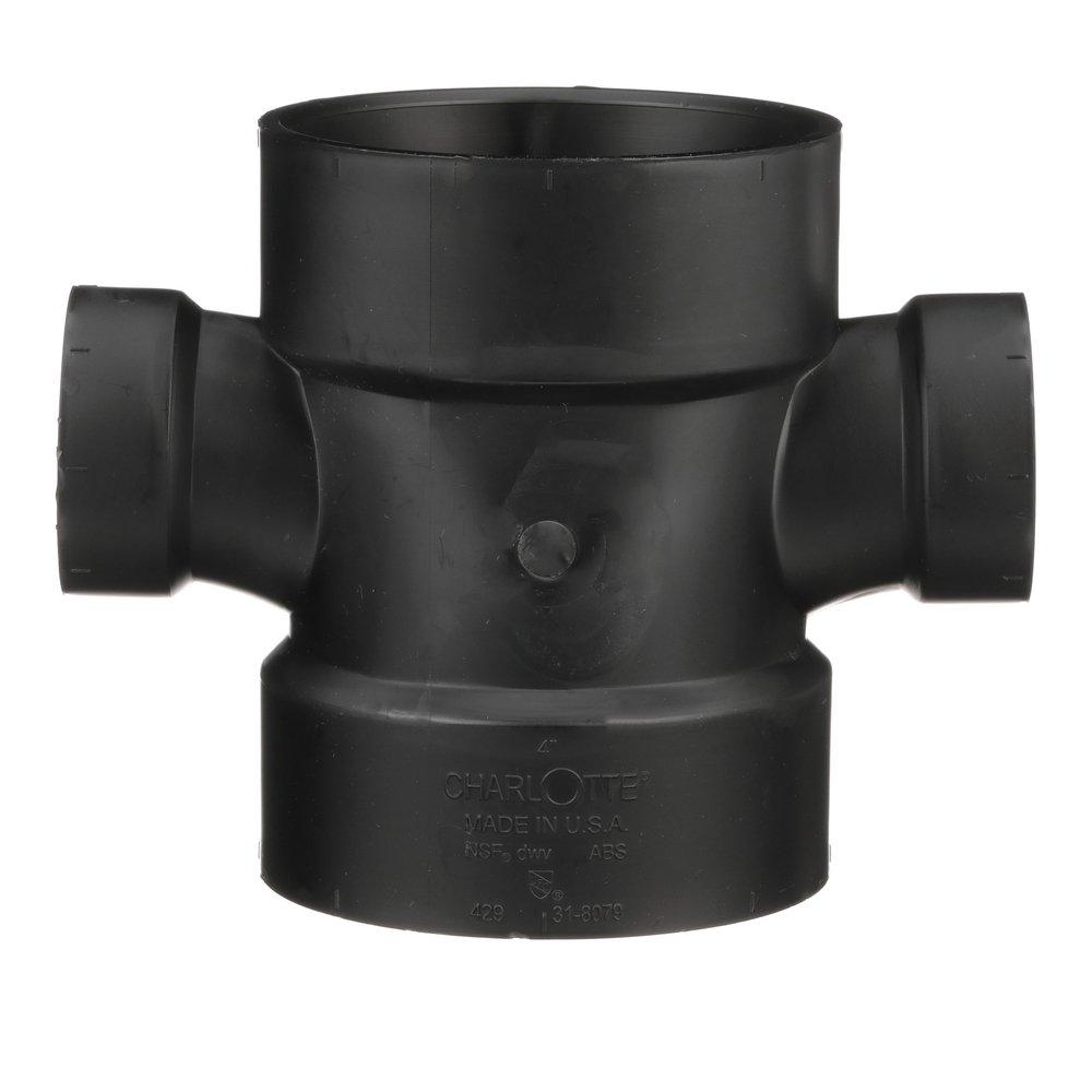 Black ABS DWV Double Sanitary Tee 