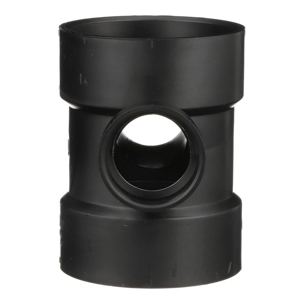 Black ABS DWV Double Sanitary Tee 