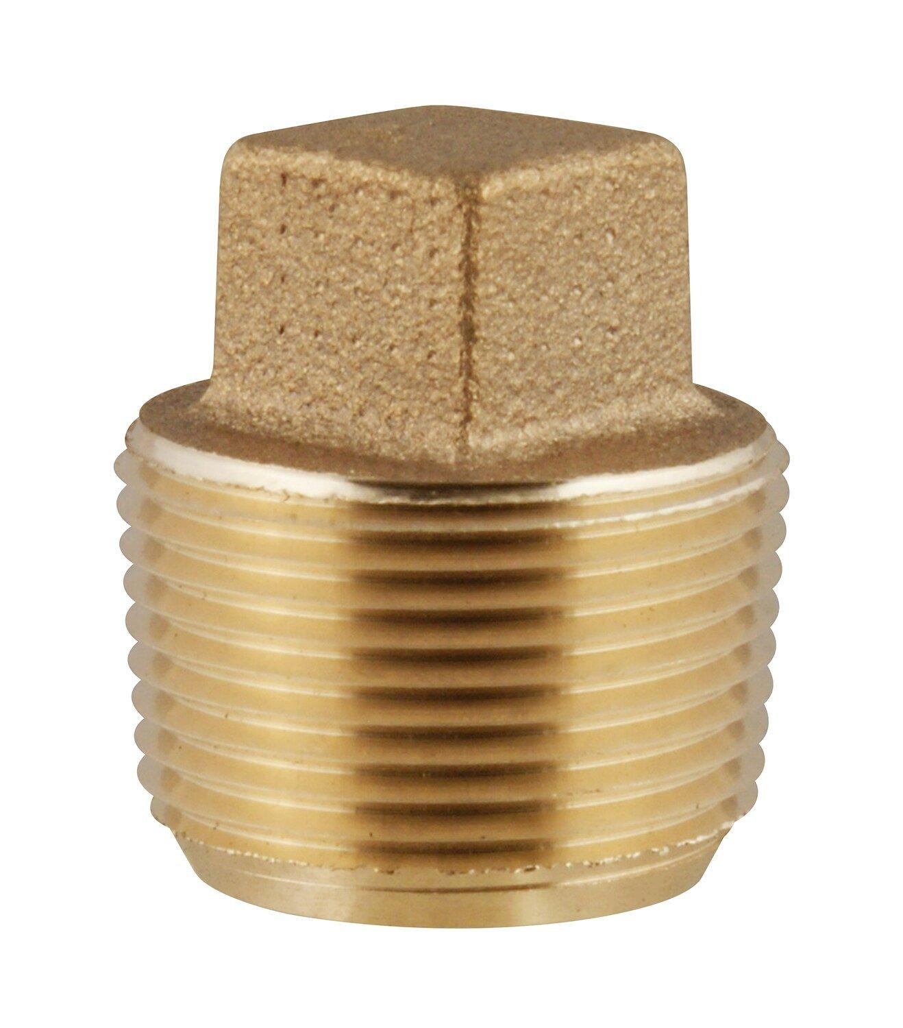 Ford Meter Box Male Threaded Brass Plug with Square Head 