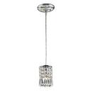 60W 1-Light Pendant with Clear Crystal in Polished Chrome