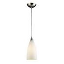 Elk Home Satin Nickel 1-Light Ceiling Mount Pendant with White Glass 