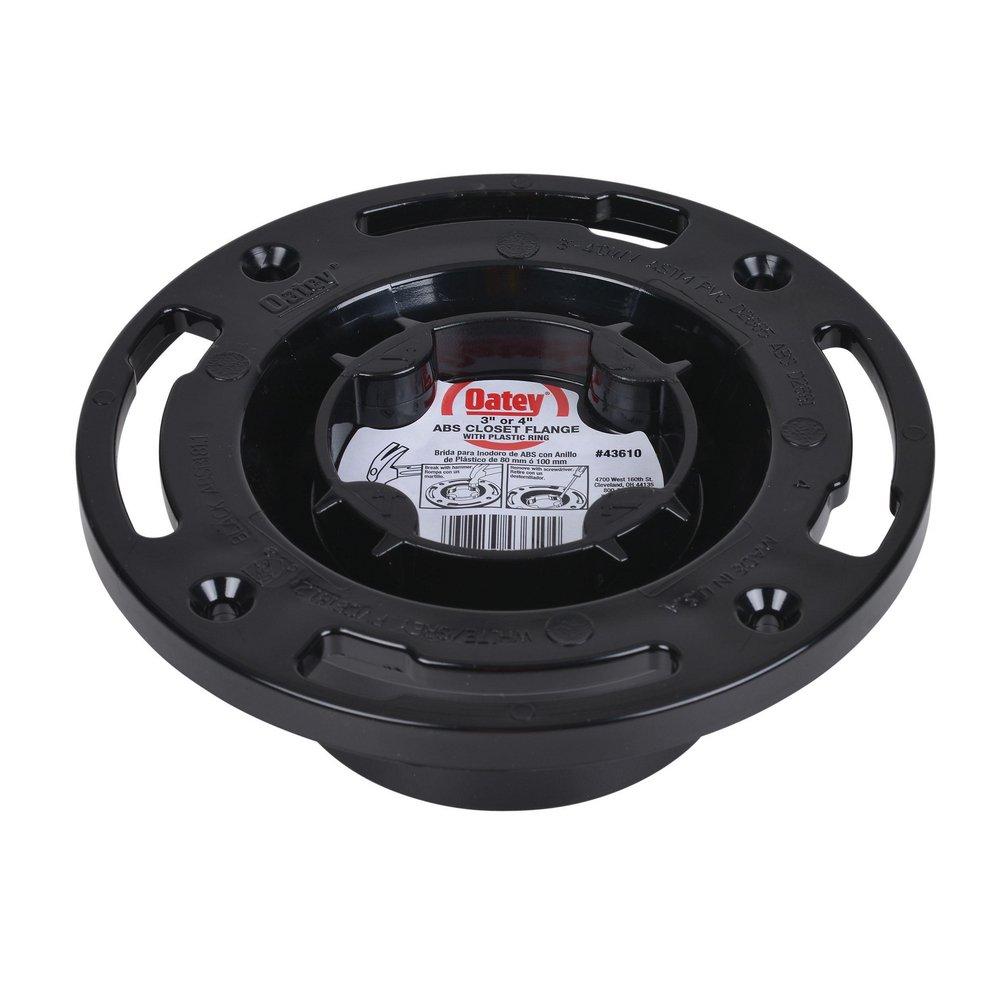 Oatey&reg; Black ABS EZ IPT Tap on Pipe Closet Flange with Plastic Ring 
