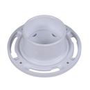 Oatey&reg; White 4 x 3 in. PVC EZ Iron Pipe Thread Tap On Pipe Closet Flange With Plastic Ring 