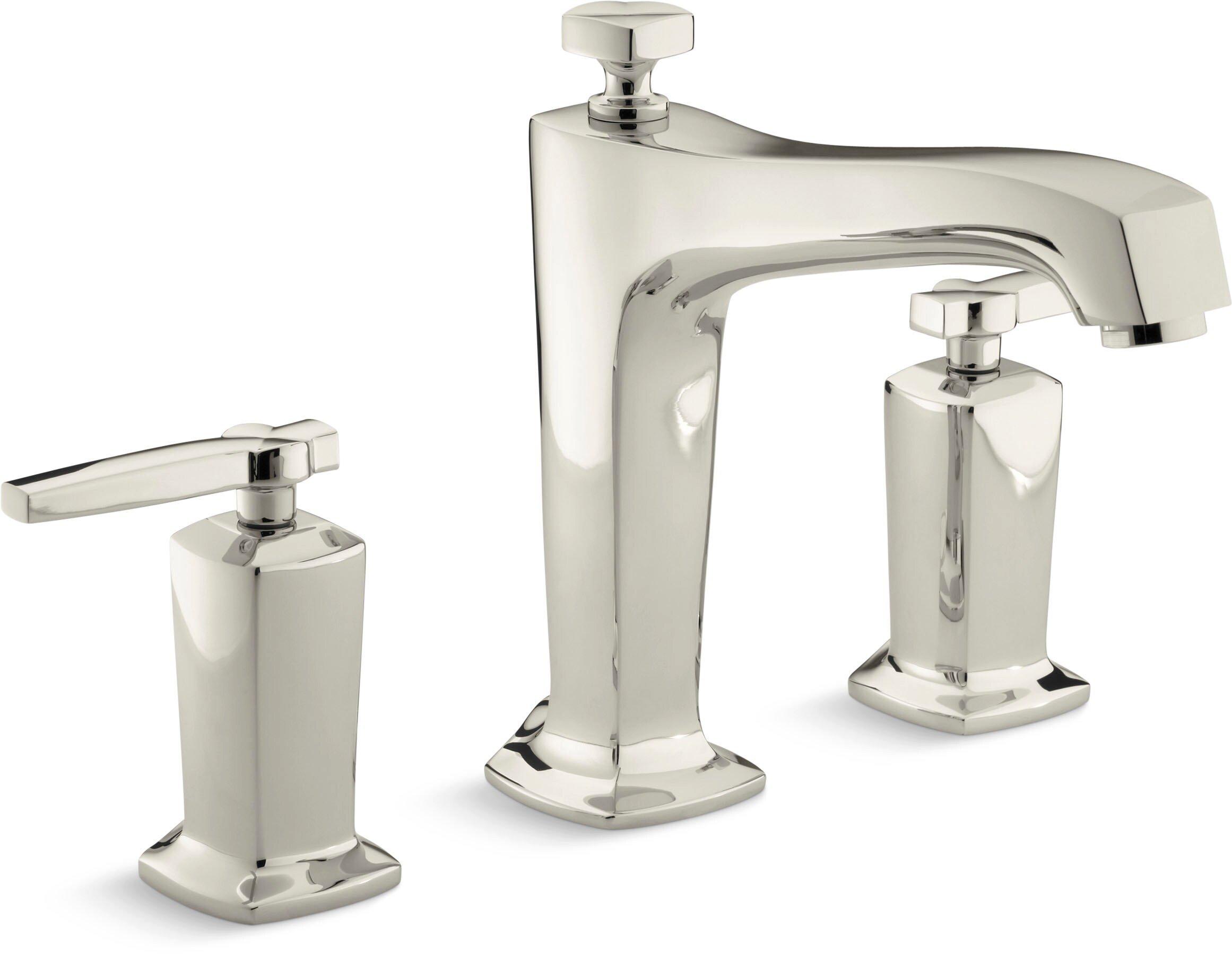 KOHLER Vibrant Polished Nickel 12 gpm Widespread Bath Faucet Trim with Double Lever Handle 