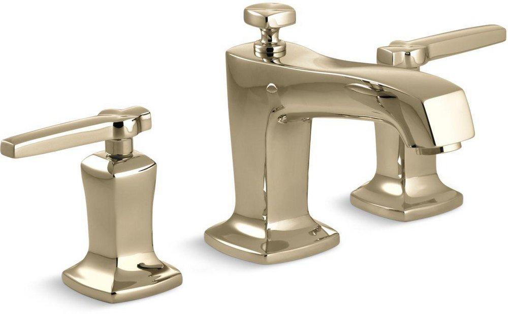 KOHLER Vibrant&reg; French Gold Two Handle Widespread Bathroom Sink Faucet 