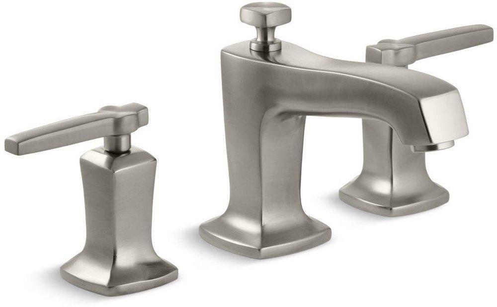 KOHLER Vibrant Brushed Nickel Two Handle Widespread Bathroom Sink Faucet 