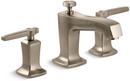 KOHLER Vibrant&reg; Brushed Bronze Two Handle Widespread Bathroom Sink Faucet 