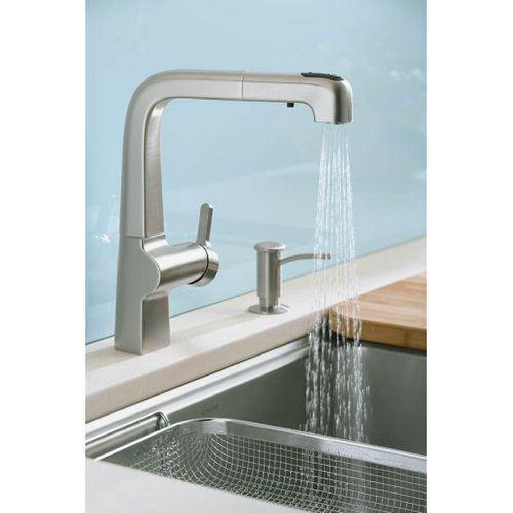 KOHLER Vibrant&reg; Stainless Single Handle Pull Out Kitchen Faucet 