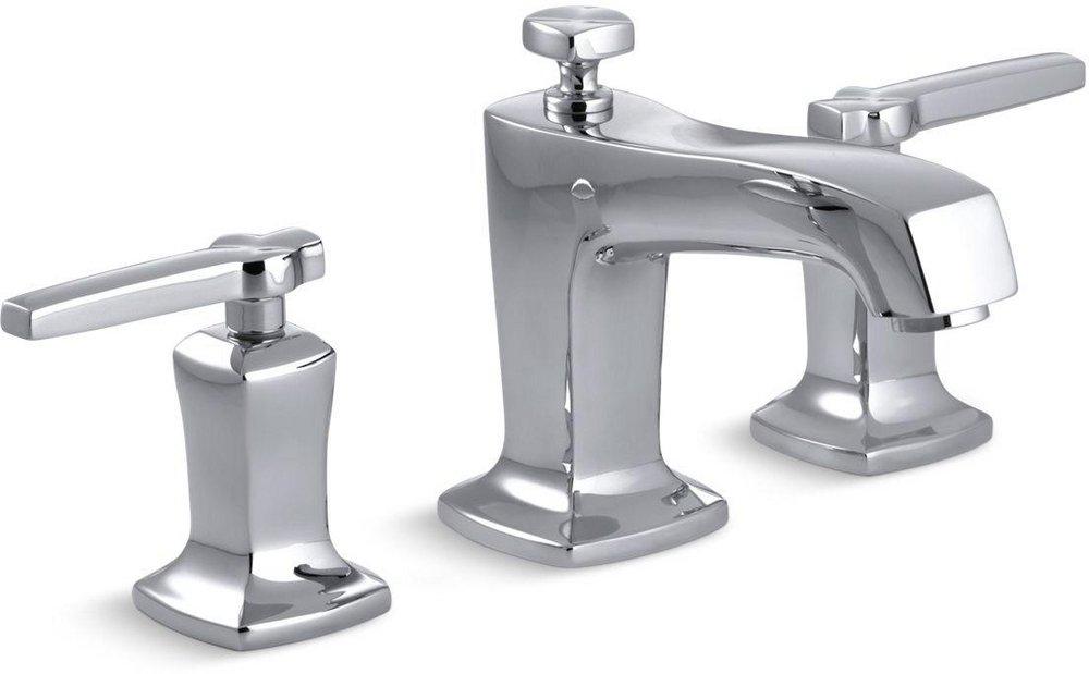 KOHLER Polished Chrome Two Handle Widespread Bathroom Sink Faucet 