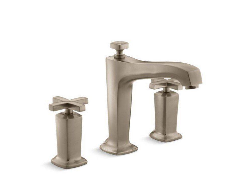 KOHLER Vibrant&reg; Brushed Bronze 2 Handle Deck Mount Bath Faucet Trim Margaux Vibrant Brushed Bronze 