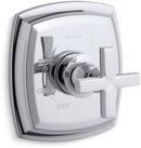 Pressure Balancing Valve Trim with Single Cross Handle in Polished Chrome