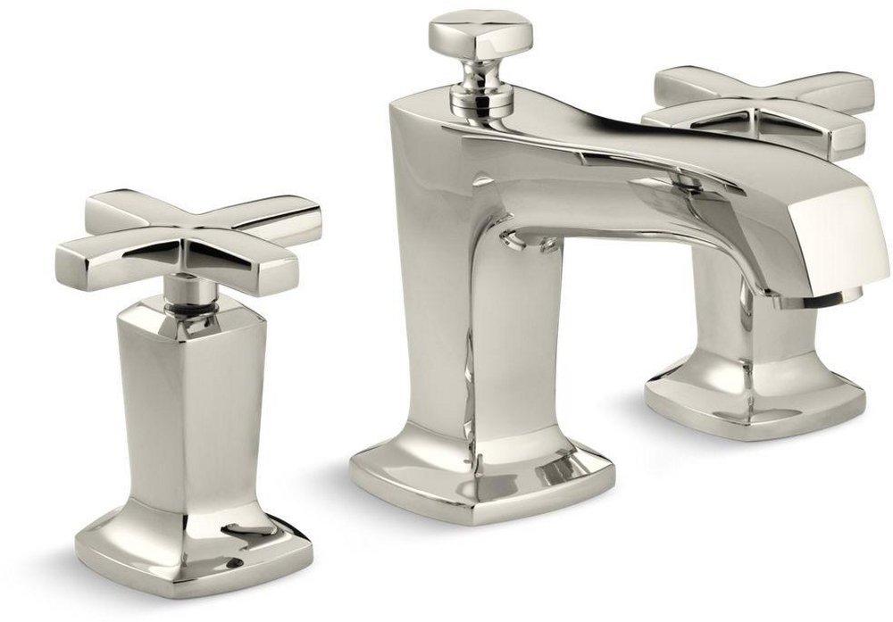 KOHLER Vibrant&reg; Polished Nickel Two Handle Widespread Bathroom Sink Faucet 