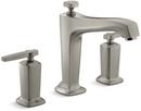 KOHLER Vibrant Brushed Nickel Deckmount Bath Faucet Trim for High-Flow Valve with Non-Diverter Spout and Double Lever Handle (Less Valve) 