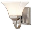 8-1/4 in. 100W 1-Light Bath Light in Brushed Nickel with Lamina Blanca Glass Shade