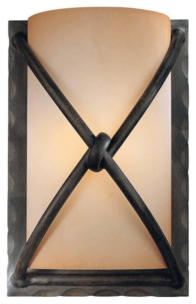 Minka Lavery Aspen Bronze&trade; 1-Light Wall Sconce with Rust Scavo Glass Shade 
