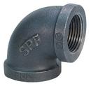 1 x 1/2 in. 300# NPT Black Ductile Iron 90 Degree Elbow