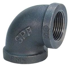 1 x 1/2 in. Threaded 300# Black Ductile Iron Reducing 90 Degree Elbow
