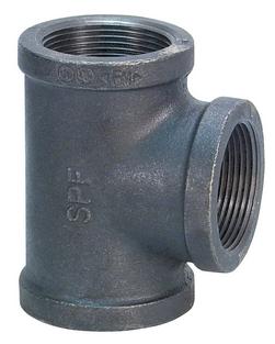 1-1/4 x 1 x 1 in. Threaded 300# Black Ductile Iron Reducing Tee