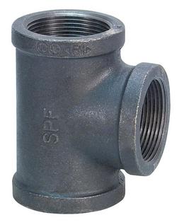 1-1/2 x 1 in. Threaded 300# Black Ductile Iron Reducing Tee