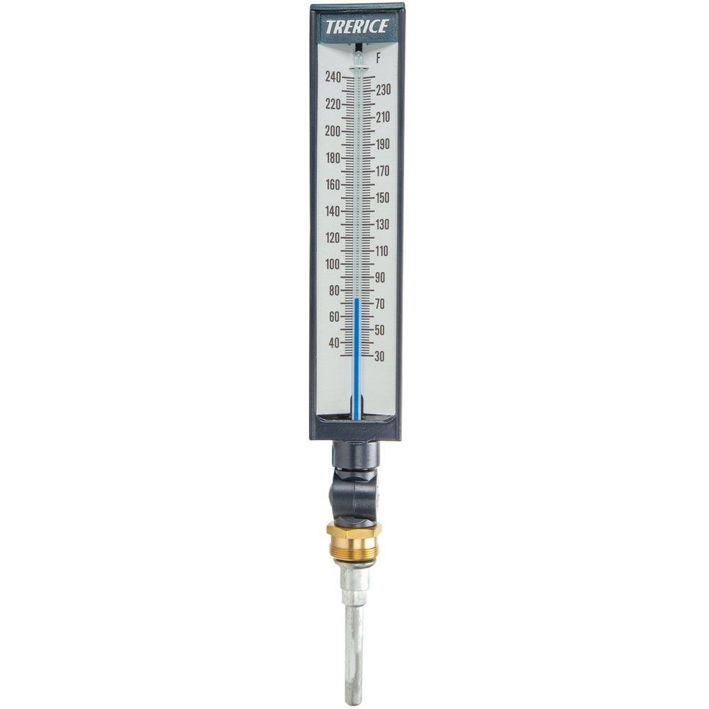 H.O. Trerice Blue 3-1/2 in. ASME B40.3 Stem Adjustable Industrial Thermometer 