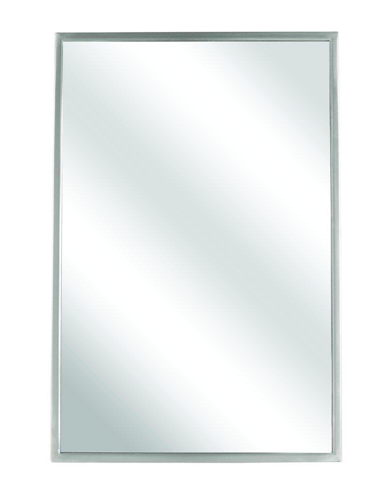Bradley Corporation Satin 18 in. Theft Resistant Mount Angle Mirror 