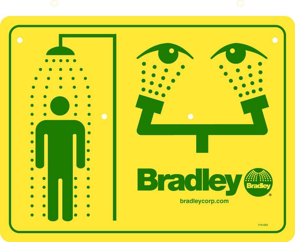 Bradley Corporation Yellow/Green Safety Sign 