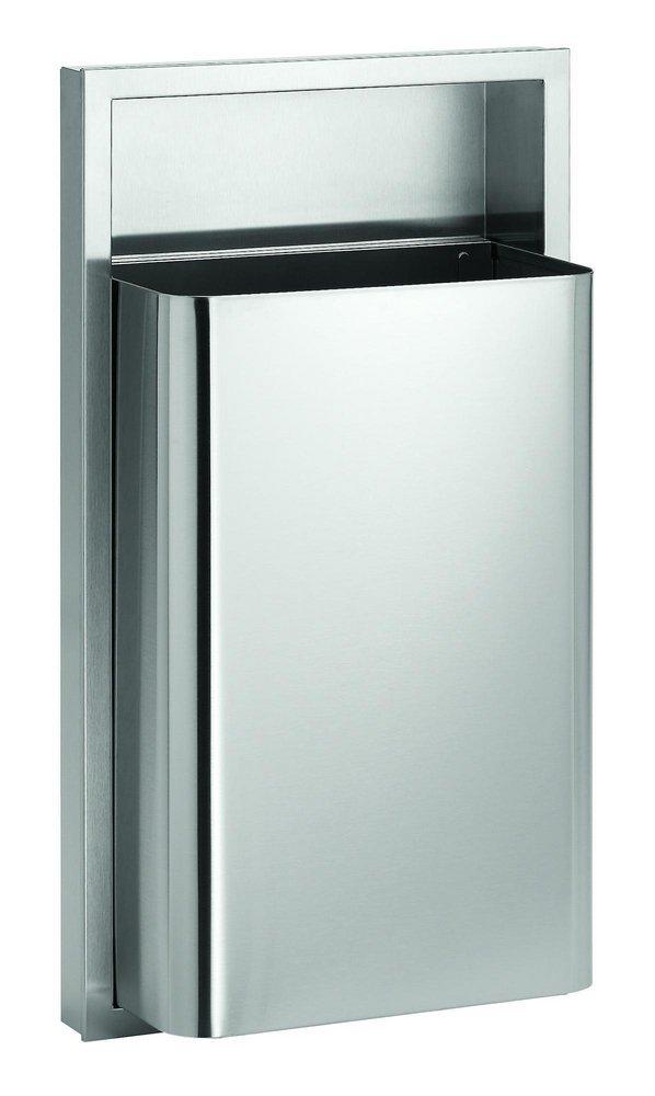 Bradley Corporation Satin 12 gal Stainless Steel Recessed Waste Receptacle for P10-569 Fastener Hook and Loop 