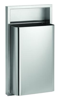 12 gal Stainless Steel Recessed Waste Receptacle for P10-569 Fastener Hook and Loop in Satin