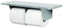 Double-Roll Bath Tissue Dispenser with Stainless Steel Shelf in Architectural Satin