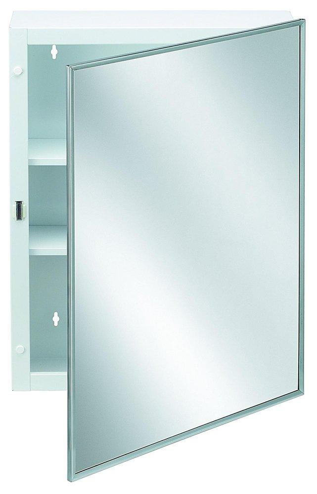 Bradley Corporation White 22 X 16 1 Door Mirror MED Cabinet Stainless Steel 