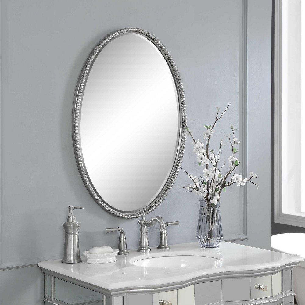 Uttermost Company Brushed Nickel 2 in. Mirror Oval in Nickel Tones 
