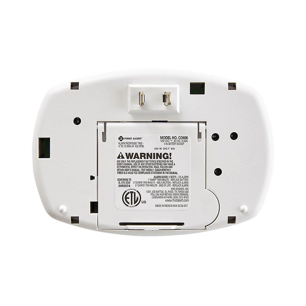 BRK Electronics White Plug-In Carbon Monoxide Alarm with Battery Backup 